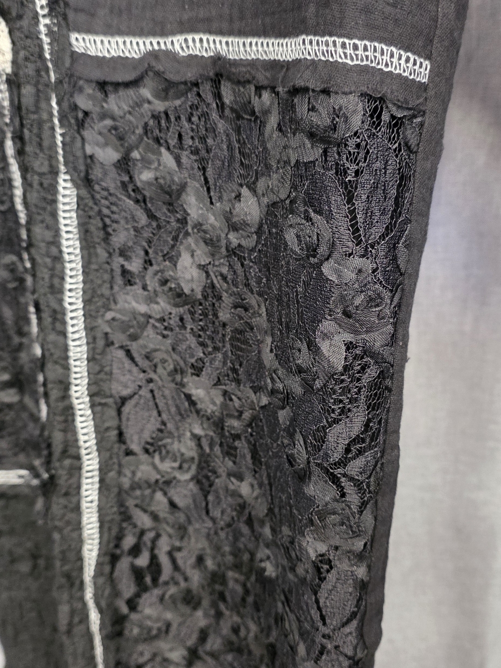 POL Black Textured Cargo Trousers WithCream Drawstring - Picture 2 of 3